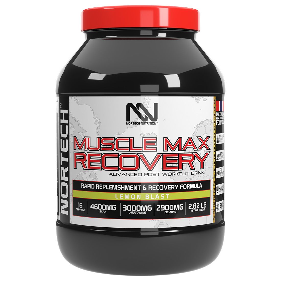 Muscle Max™ Recovery 1280g Lemon - Nortech Nutrition