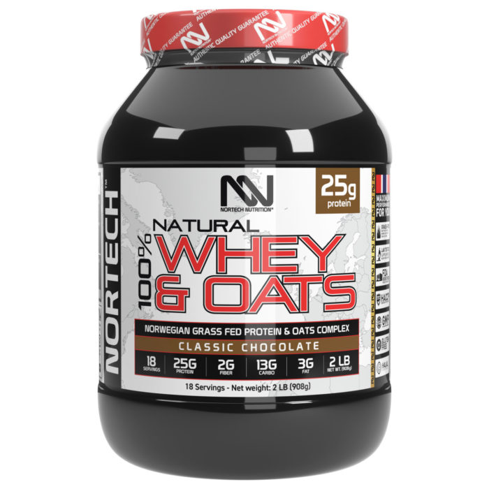 Nortech Nutrition's Whey & Oats 2 LB chocolate flavour - A wholesome blend of Norwegian goodness, perfect for elevating your fitness journey